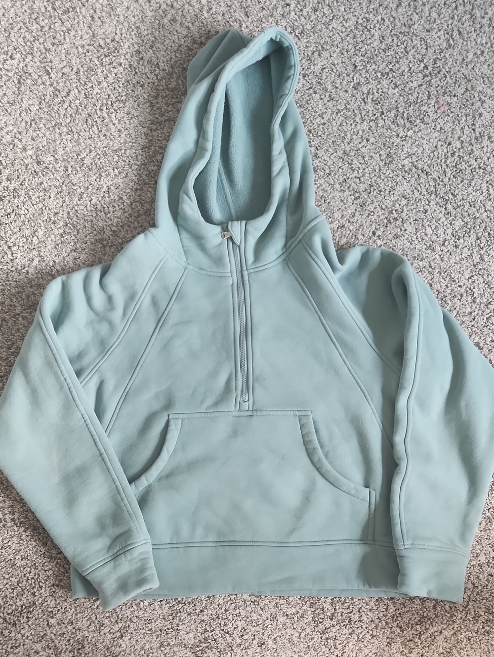 Seafoam Half-Zip Hooded Pullover Sweatshirt - Women Size Small